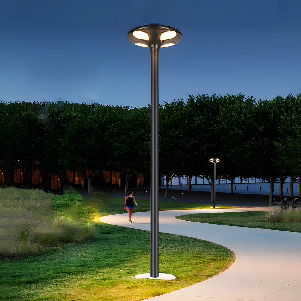 Outdoor Black LED Solar Lamp Post Street Light