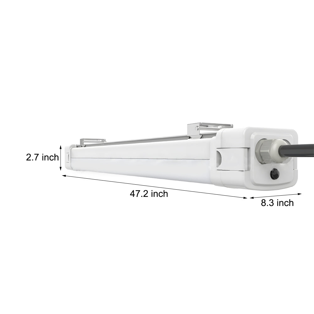 47 inch LED Linear Tri-proof Light IP65 White Vapor Tight Flush Mount Ceiling Light, 3000K/5000K