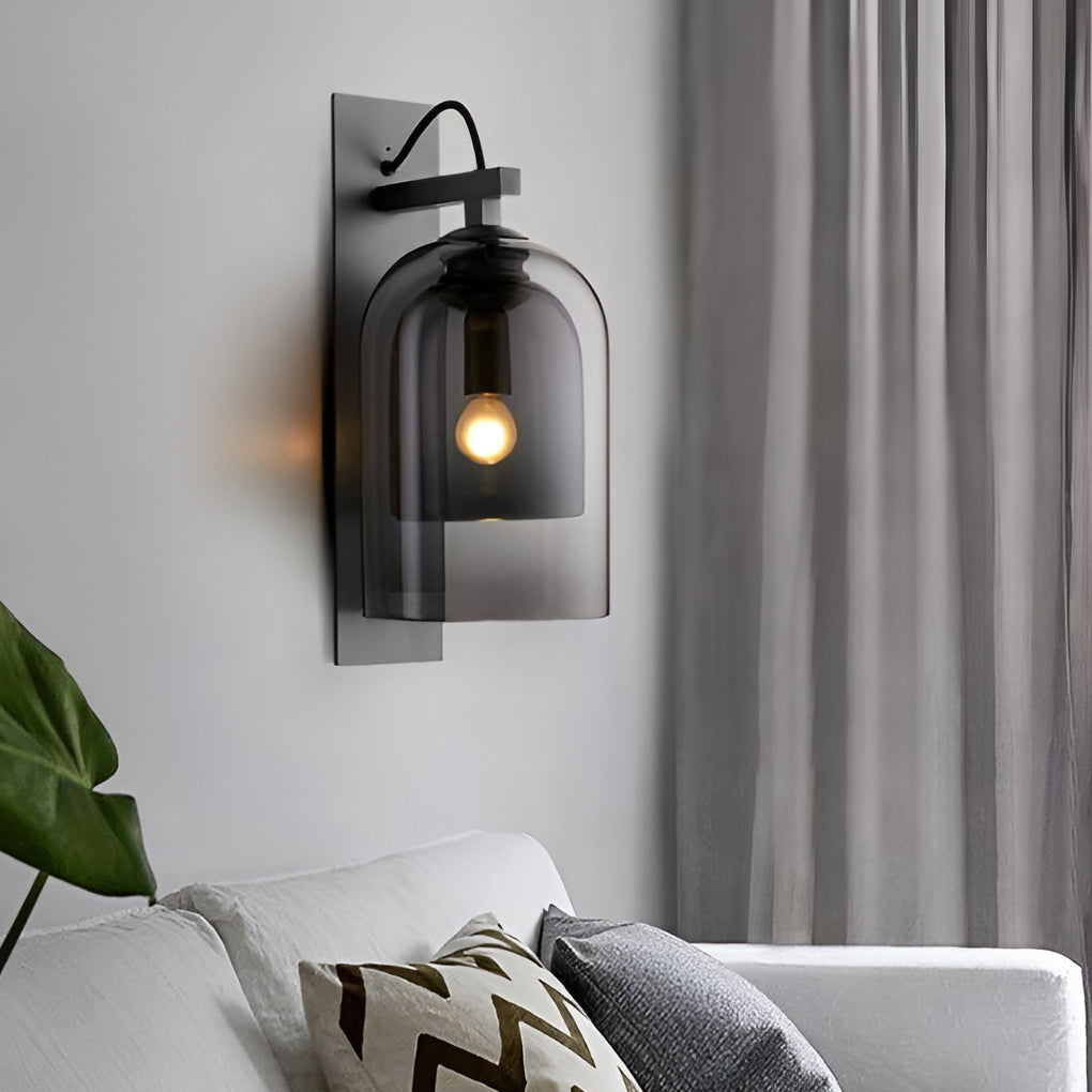 Minimalist Glass Iron Nordic Plug in Wall Lamp Wall Sconce Lighting