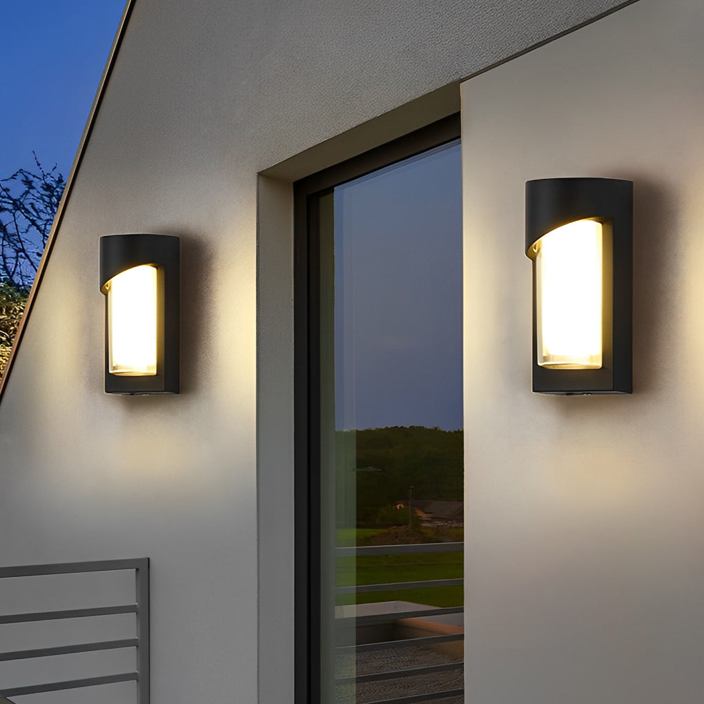 Creative Waterproof LED Black Modern Outdoor Wall Lamp Exterior Lights