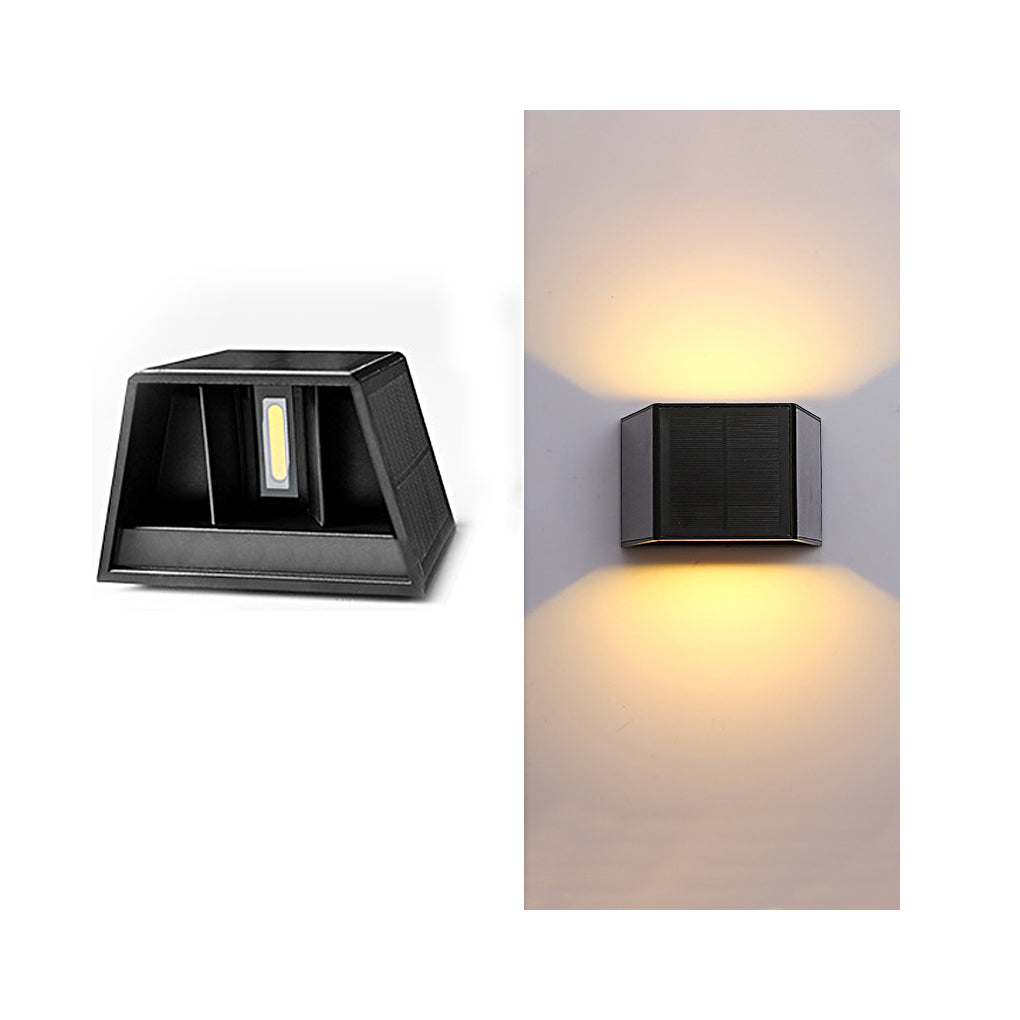 Up and Down Lighting LED Waterproof Black Modern Solar Wall Lights