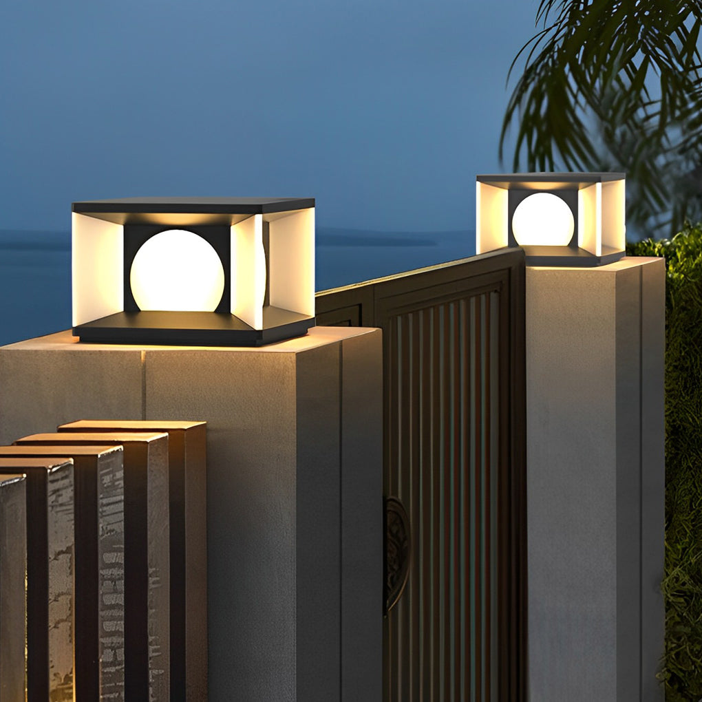 Square LED Waterproof Modern Solar Post Caps Lights Deck Post Lights