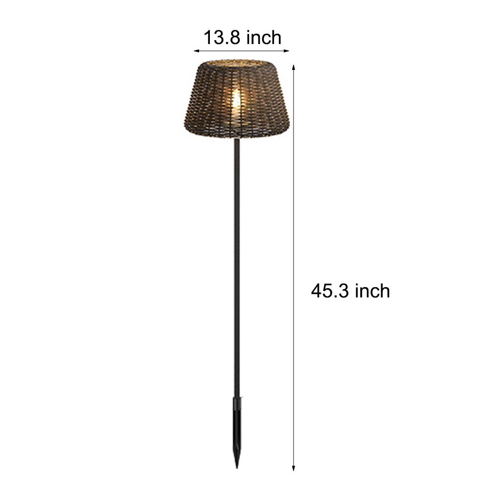 Rattan Shade LED Ralph Outdoor Floor Lamp with Stake, 45.27 In.H