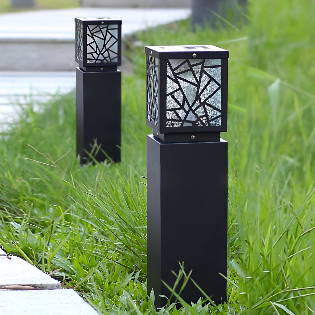 Retro LED Waterproof Black Modern Solar Path Lights Outdoor Lawn Light