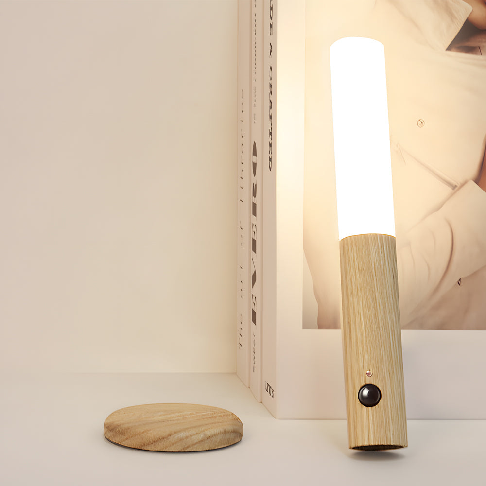 Wood Stick Motion Sensor Night Light USB Portable & Magnetic Wall Lamp