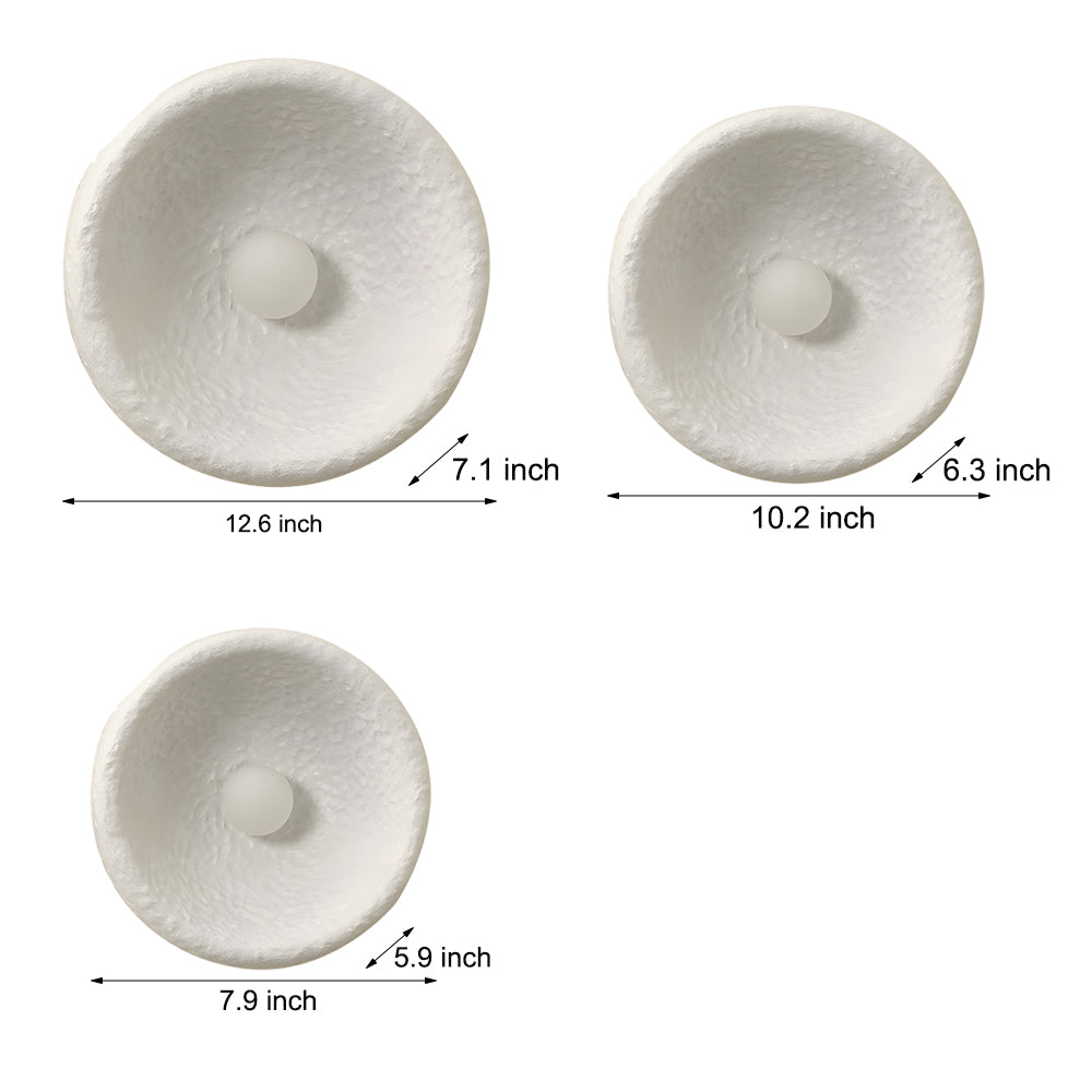 Japanese White Round 1-Light Wall Sconce, 3 Sizes