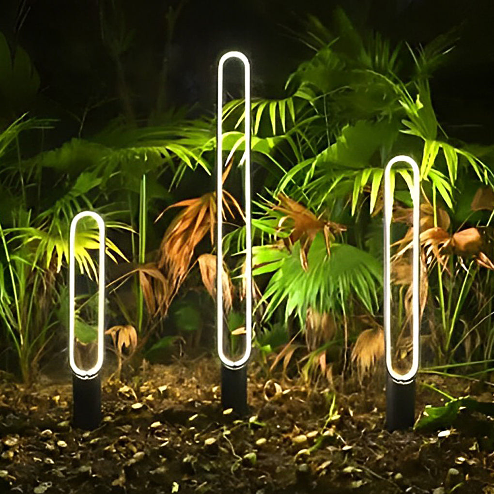 Waterproof Long Strip Aluminum LED Black Modern Solar Pathway Lights