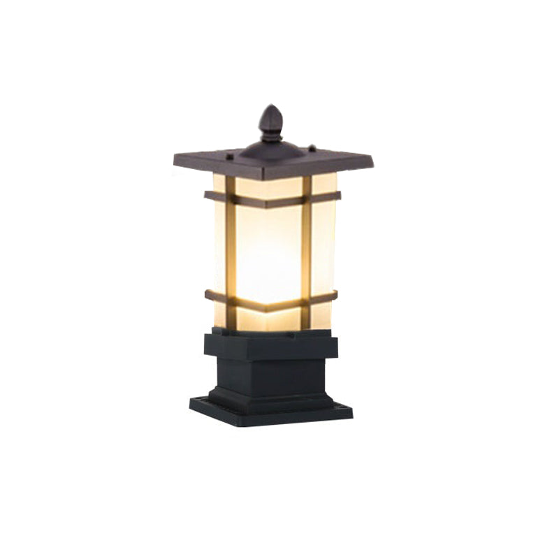 Vintage Pavilion Shape Black Retro Outdoor Light Post Lamp Pathway Lights