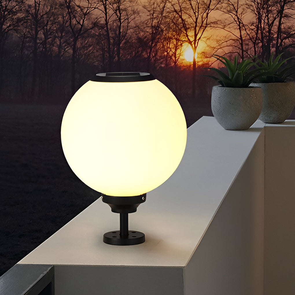 Ball Waterproof Three Step Dimming LED Solar Post Caps Lights Pillar Light