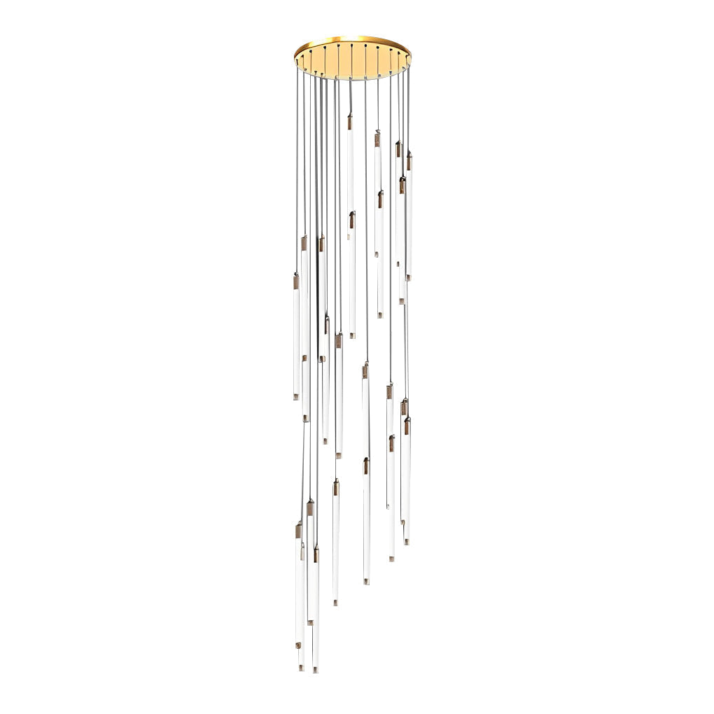 Spiral Creative Long Strip LED Modern Duplex Staircase Chandelier Light