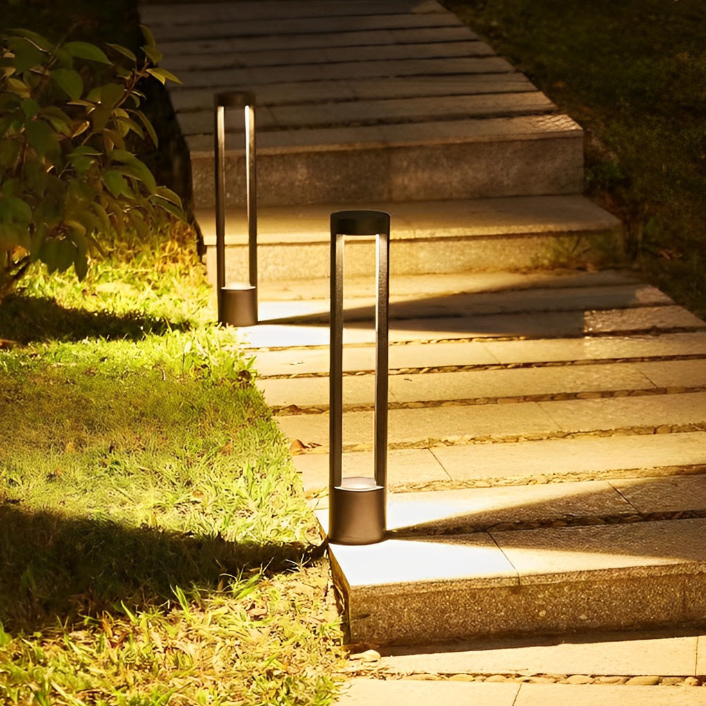 Round Waterproof IP65 LED Aluminum Black Modern Outdoor Pathway Lights