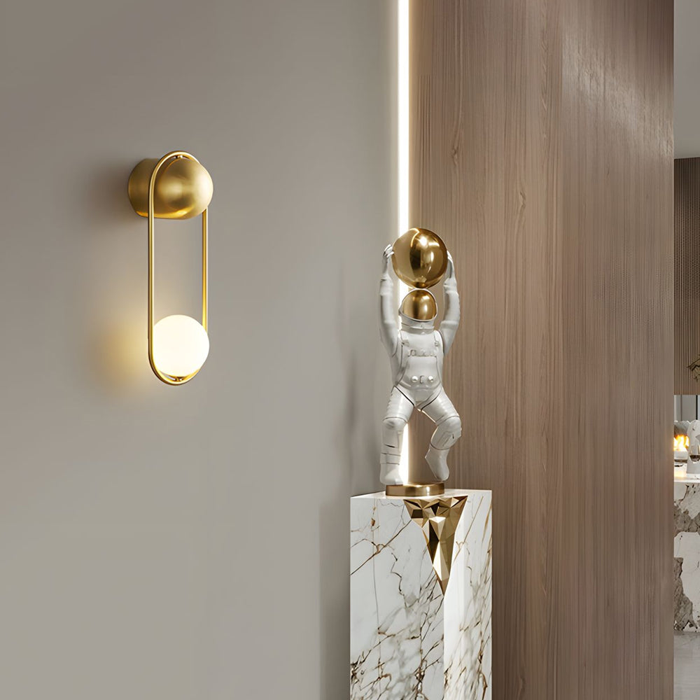 Mila Wall Sconce 1-light Glass Globe Wall Light - Gold/Black