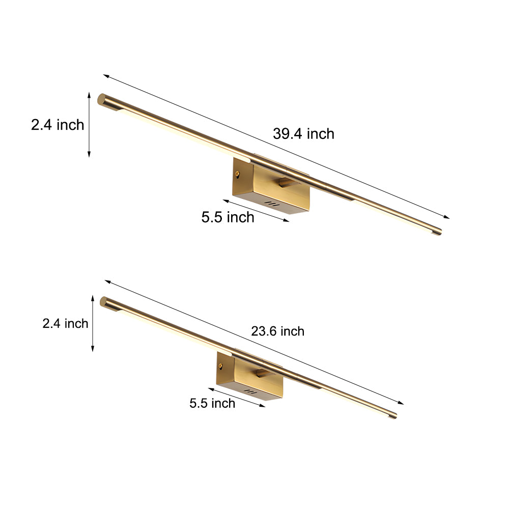 Modern Gold LED Bathroom Vanity Light  ??23.6" & 39.4", Warm & White Light for Stylish Illumination