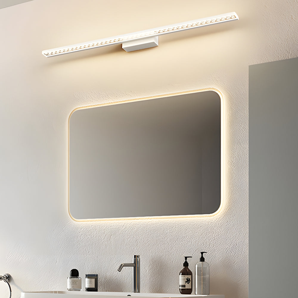 LED Bathroom Vanity Lights with Geometric Acrylic Shade and 3-Step Dimming