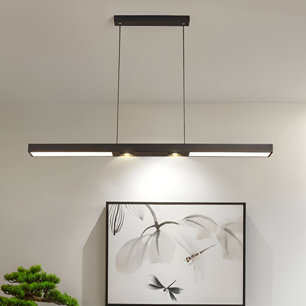 Rectangle Strip LED Black Modern Ceiling Lights Pendant Lighting