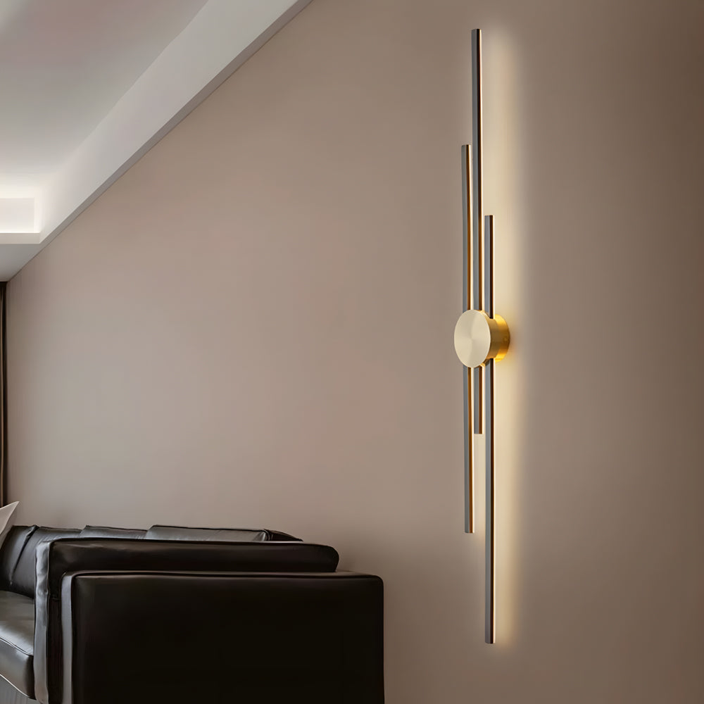 Modern Linear Wall Lamp Minimalist 2 Color Metal Wall Light