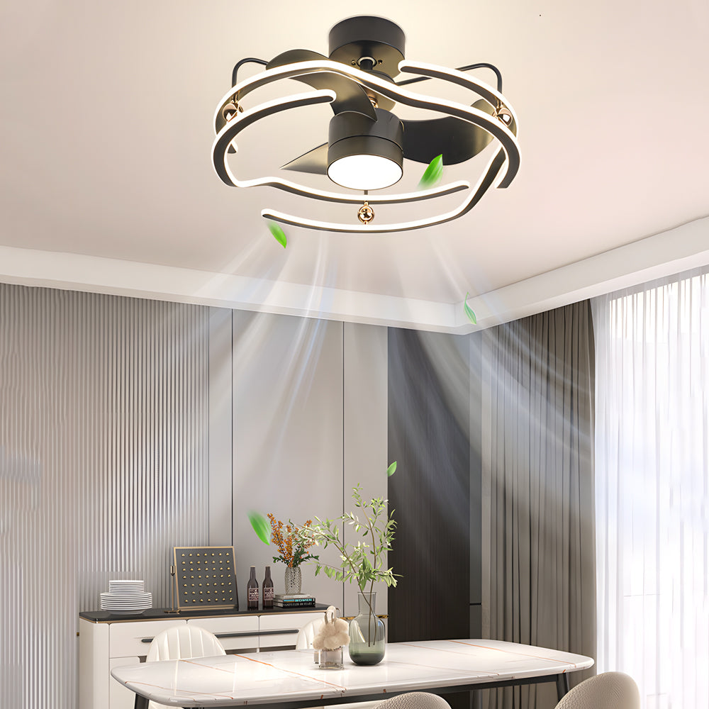 23.6’’ Low Profile Ceiling Fan with Dimmable Light and Remote