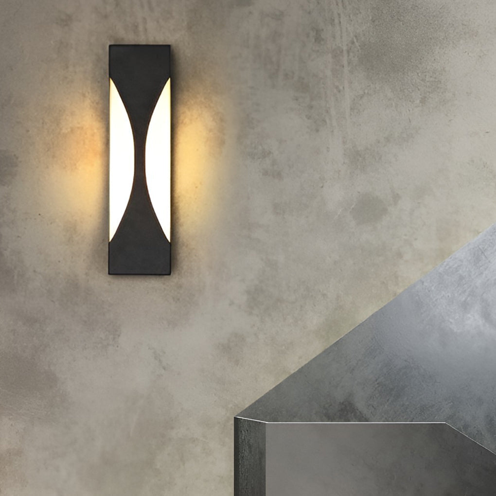 Creative Rectangular Waterproof LED Black Modern Outdoor Wall Sconce Lighting