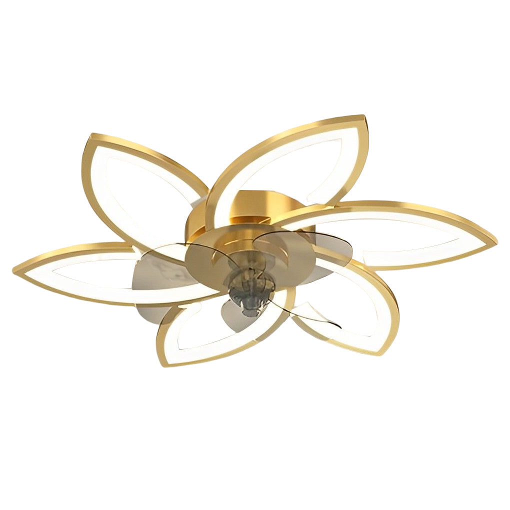 Flower Smart Silent Stepless Dimming LED Modern Ceiling Fan Light