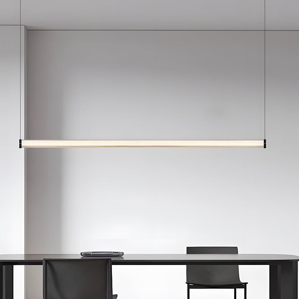 1-Light Glass Linear LED Island Pendant Light