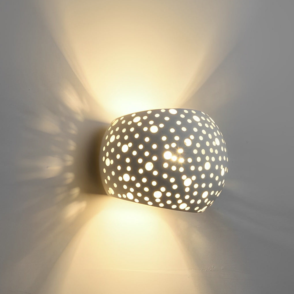 Round Creative Hollow LED up and down Lighting White Nordic Wall Lamp