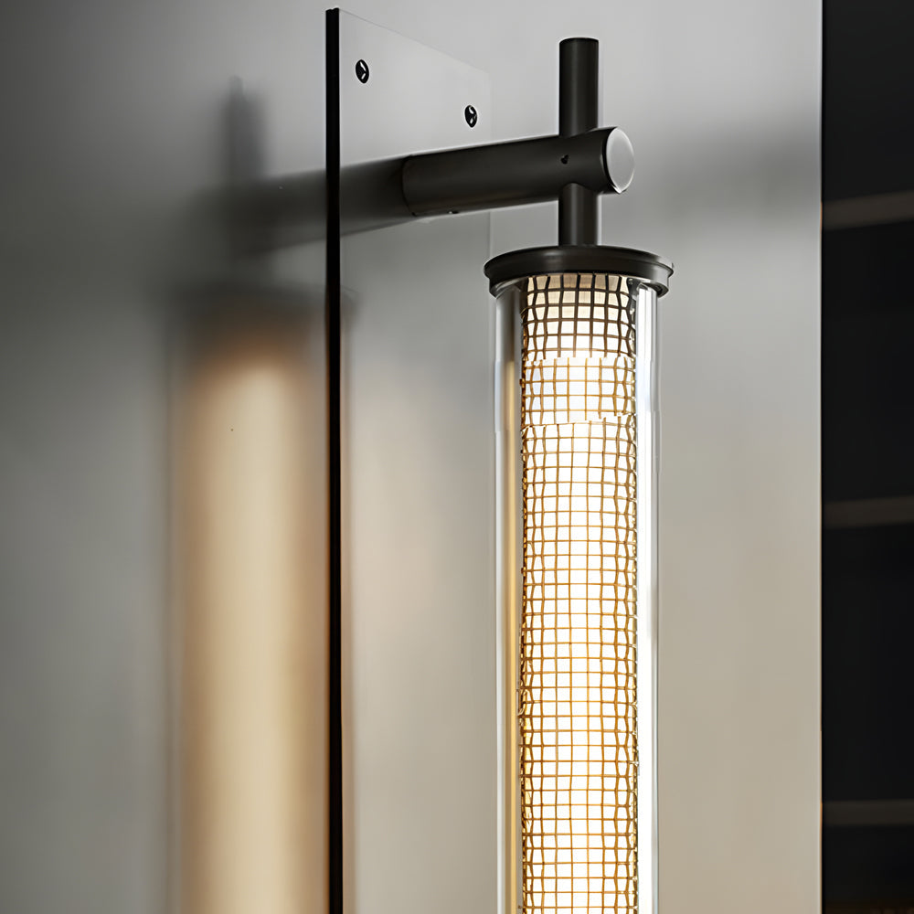 Industrial Black Stainless Steel Long Metallic Tube Wall Light - 19.68-In H