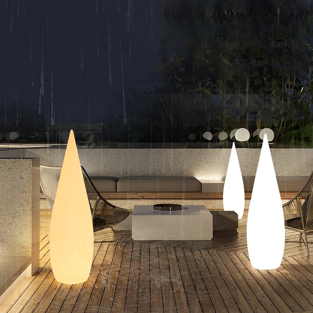 Water Drop LED Waterproof Rechargeable Solar Powered Modern Floor Lamps