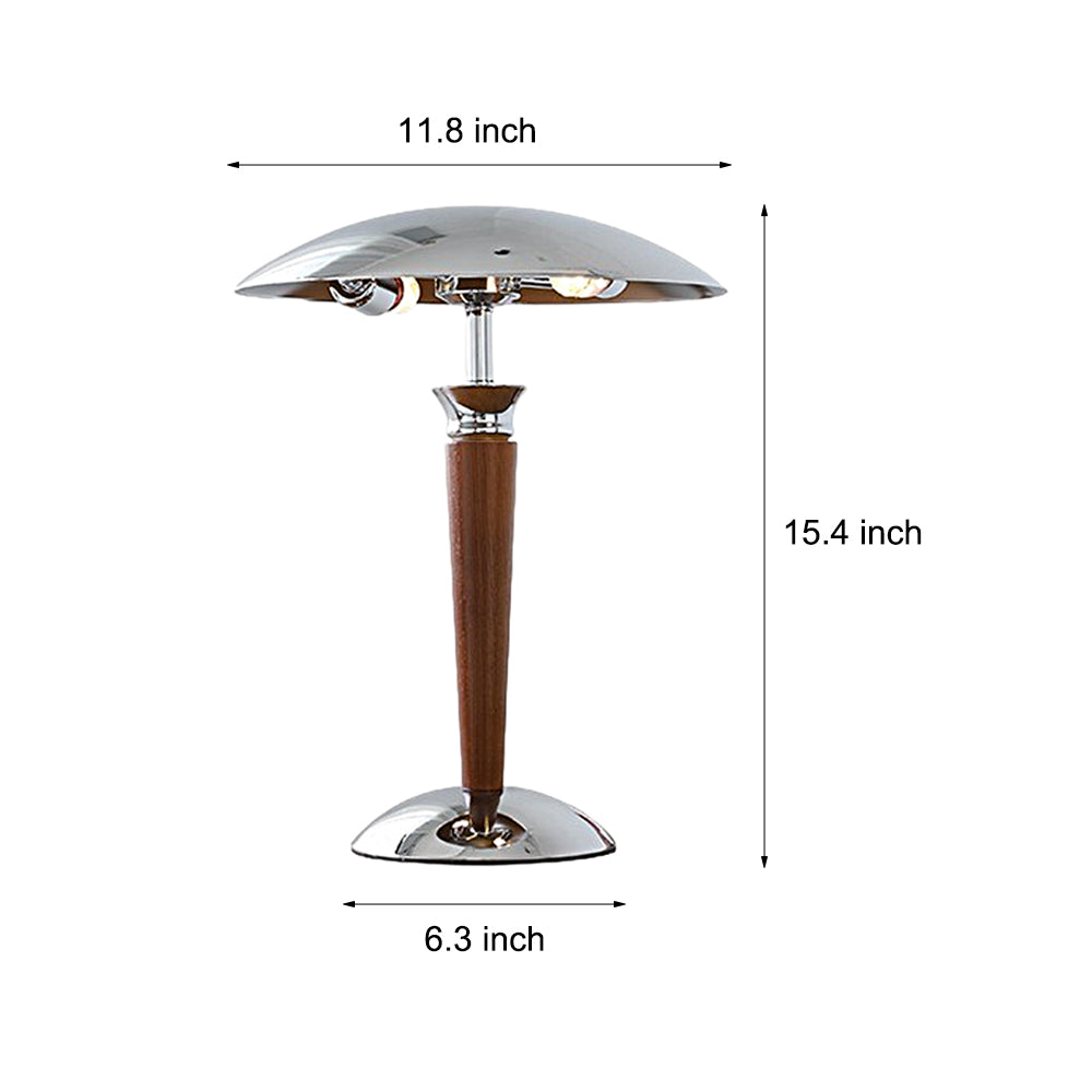 Chrome Mushroom Umbrella Table Lamp 3 Step LED Lights