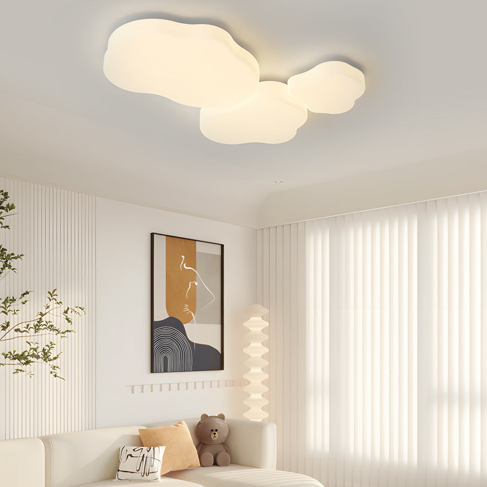 Romantic Clouds Three Step Dimming LED Milky White Modern Ceiling Lamp