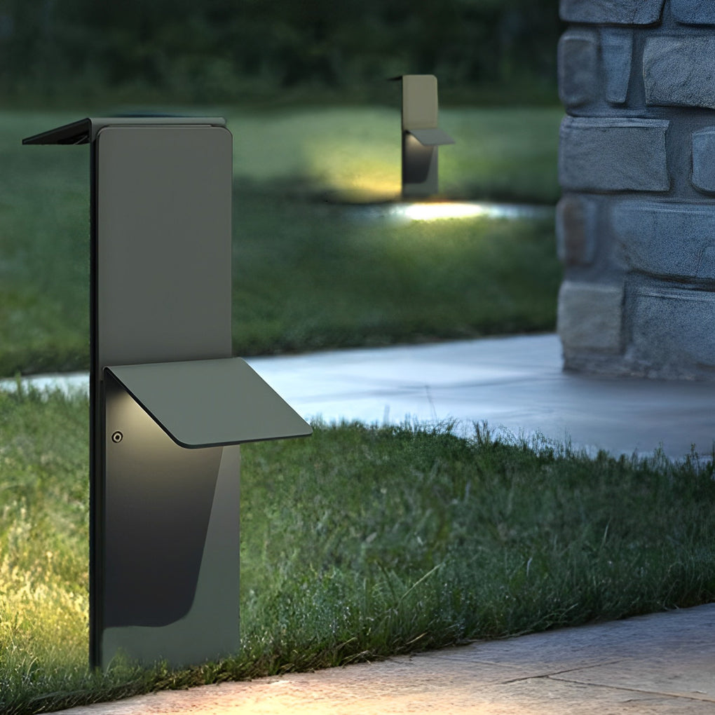 Creative Rectangular LED Waterproof Gray Modern Solar Pathway Lights