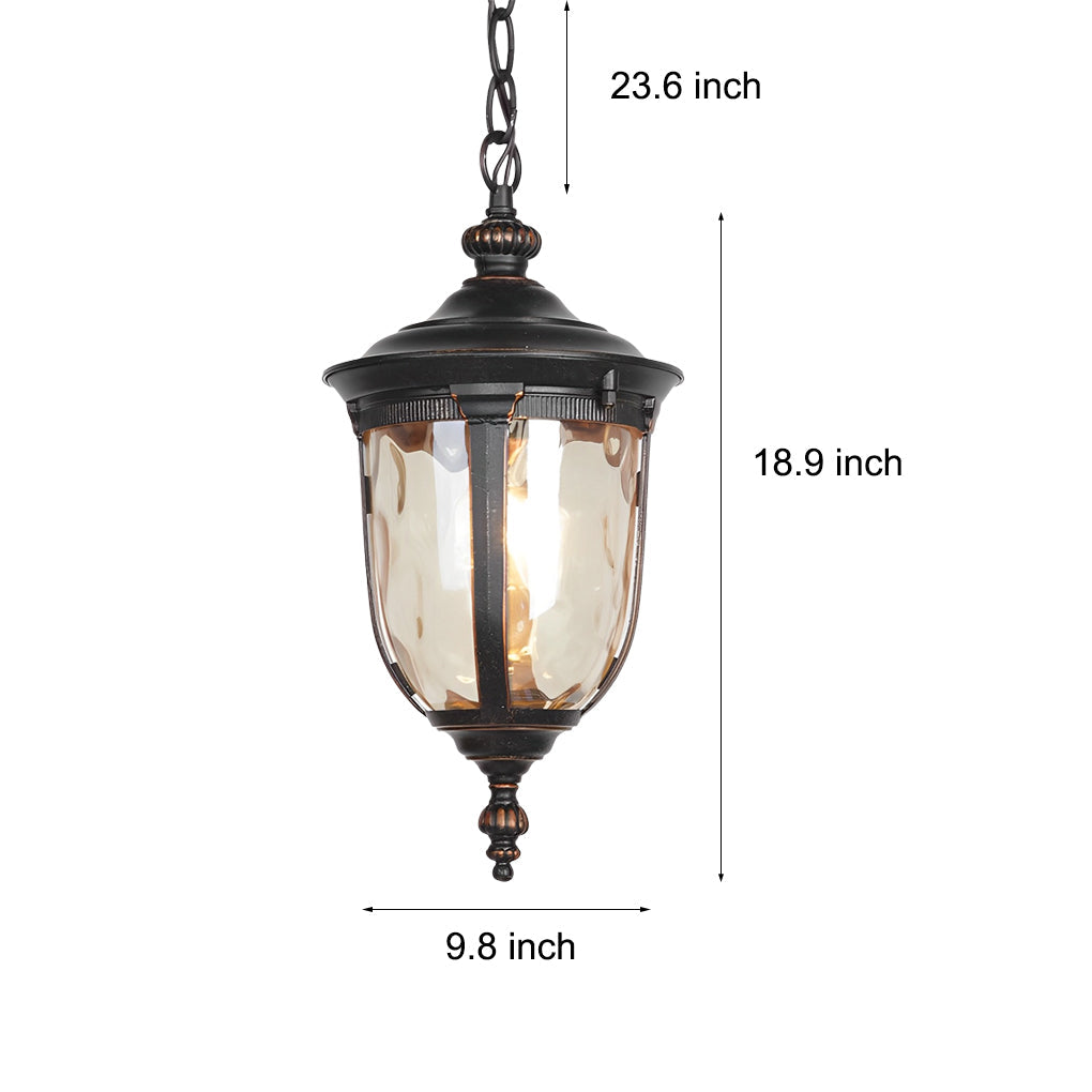 Waterproof Glass Unique Black European Style Outdoor Chandelier Lights