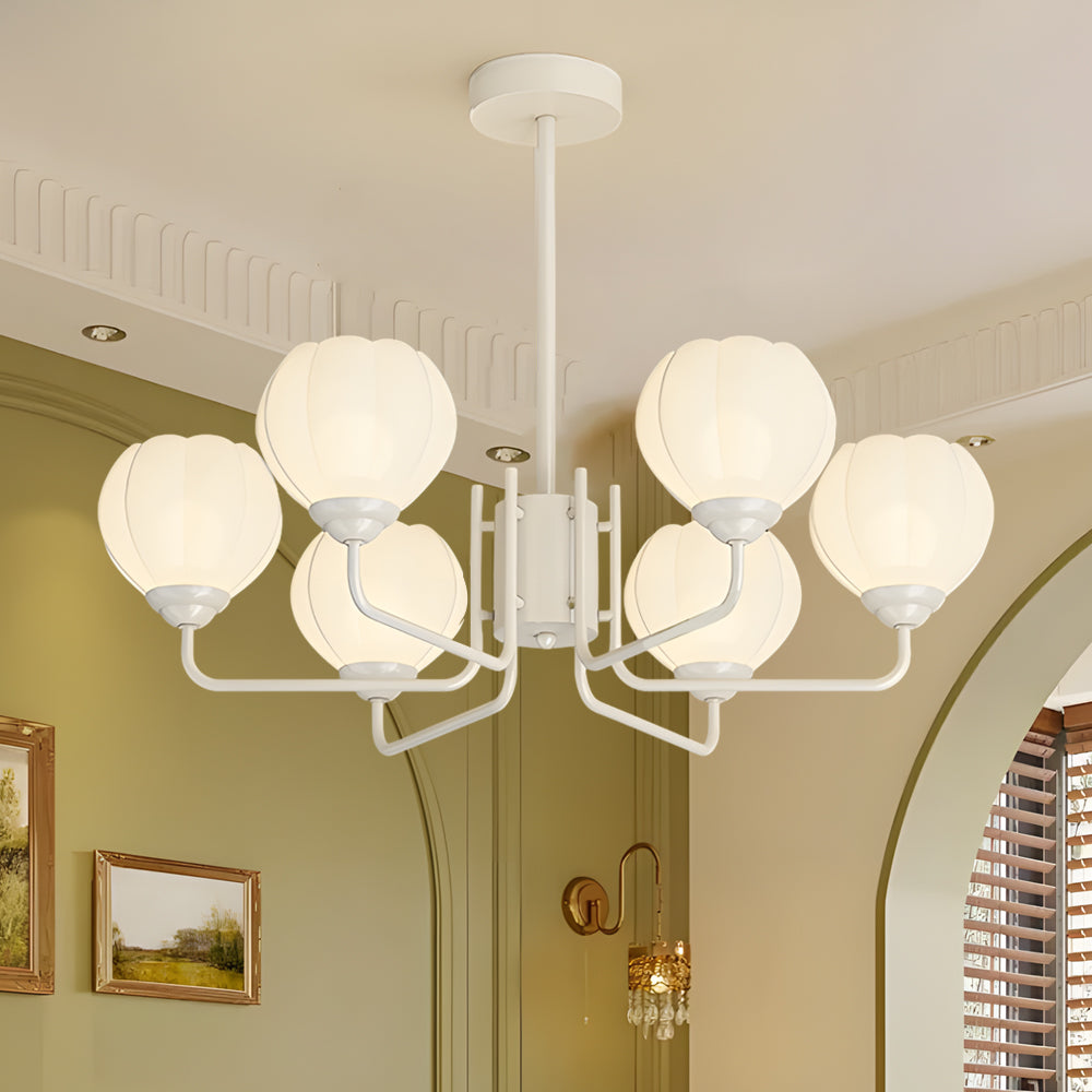 6 Flowers Round Bell Orchid Three Step Dimming Modern Hanging Lights Fixture