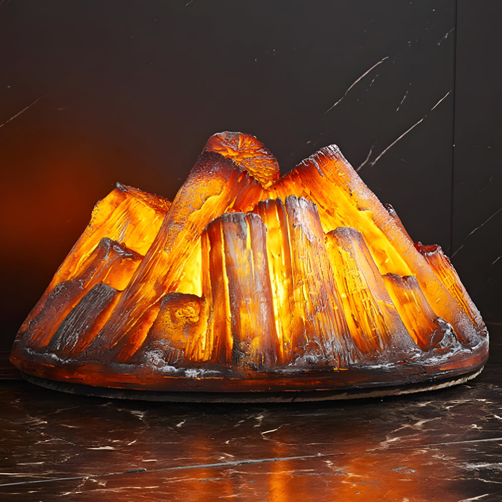 Decorative Resin Firewood Charcoal Pile Simulated Fireplace Flame Lamp