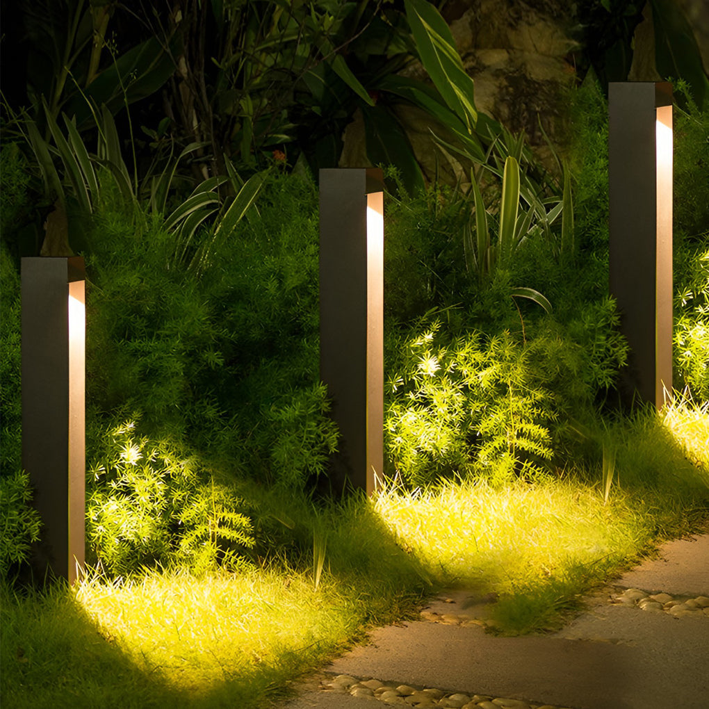 Square 5W LED Waterproof Black Modern Pathway Lights Post Light