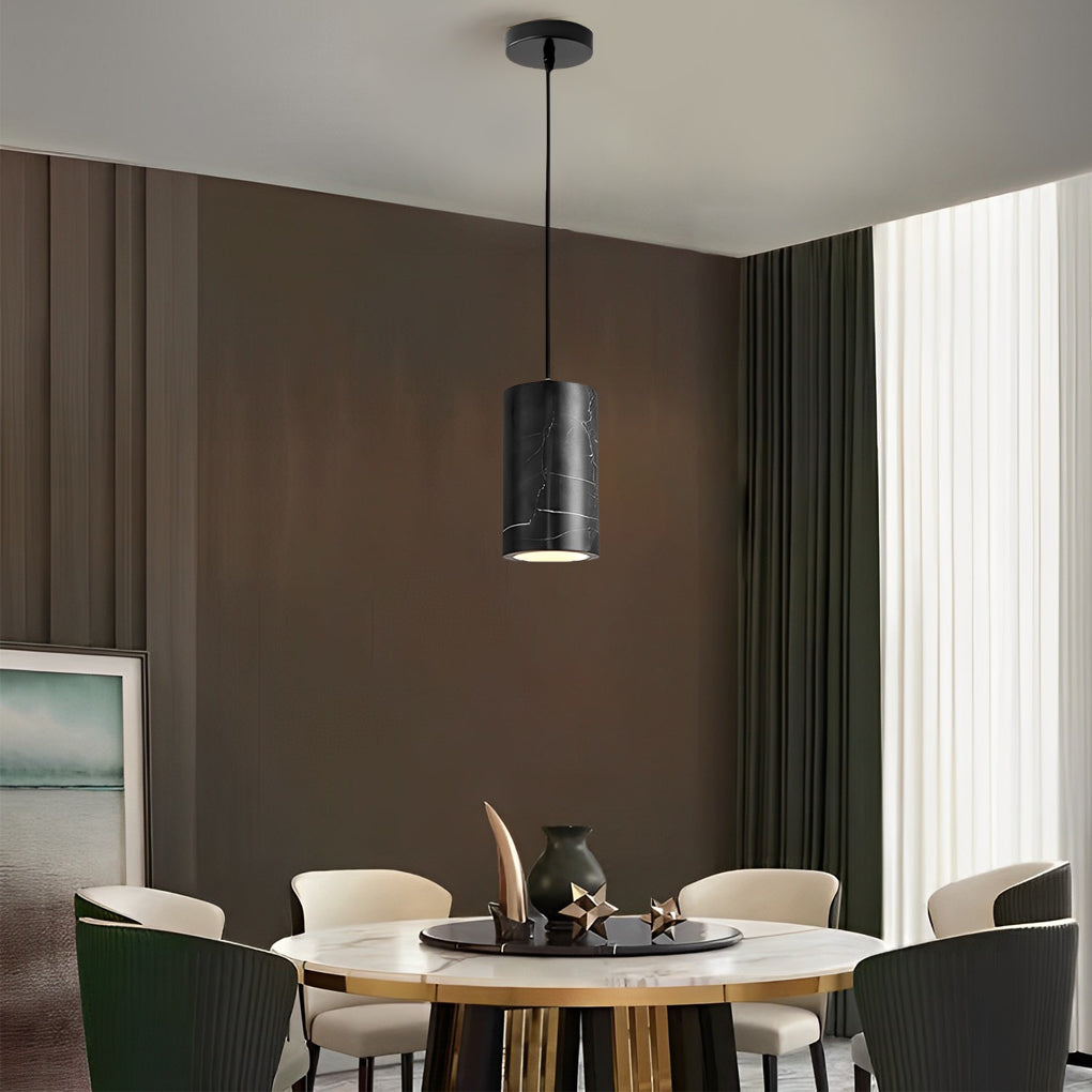 Minimalist Cylindrical Marmoreal 3 Step Dimming Nordic Pendant Lights