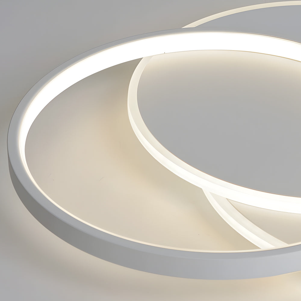 White 3 Circle Acrylic Art LED Flush Mount Ceiling Light