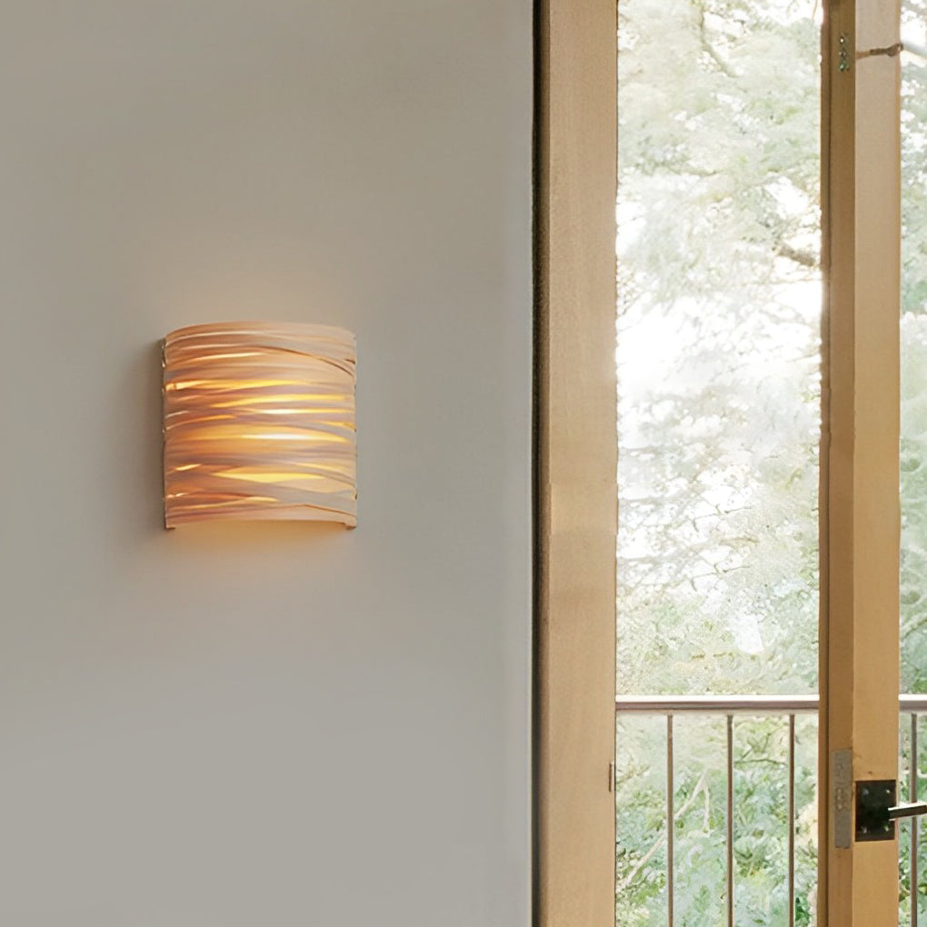 Semi-cylindrical Handmade Wood Decorative Modern Wall Lamp Atmosphere Light