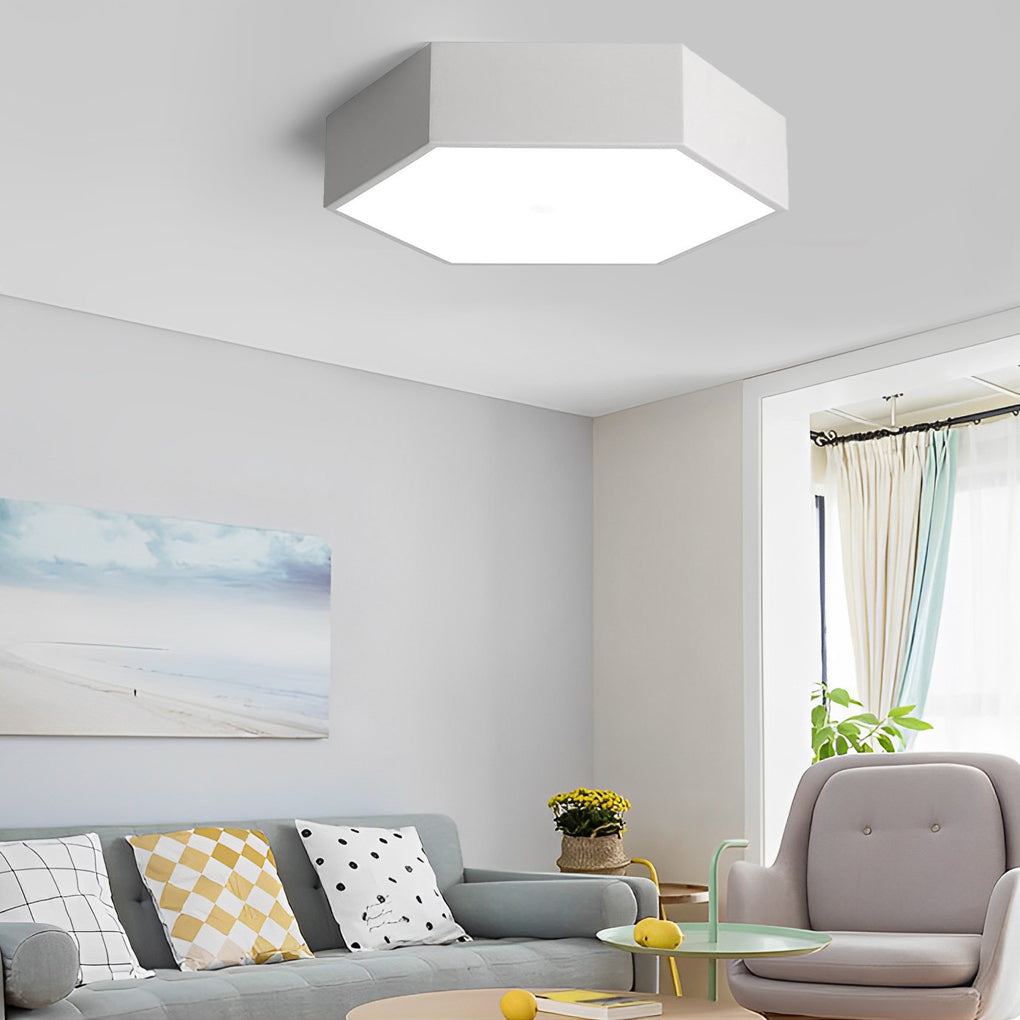 Geometric Shaped LED Wireless Control Modern Ceiling Lights Flush Mount Lighting