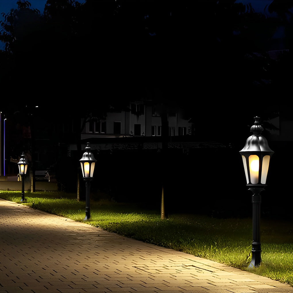 Outdoor Waterproof LED Black European-style Lawn Lights Path Lamp Post