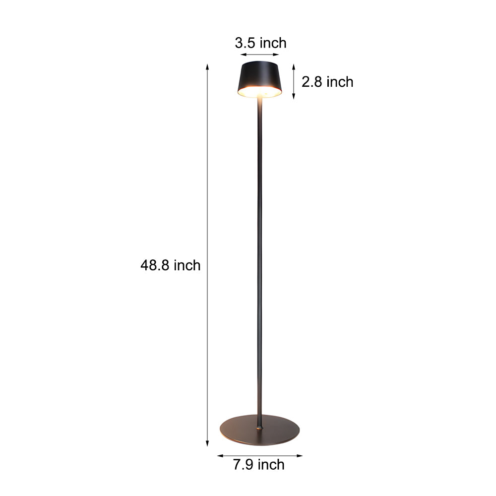 48.8-in Black Touch Dimming LED Rechargeable Floor Lamp