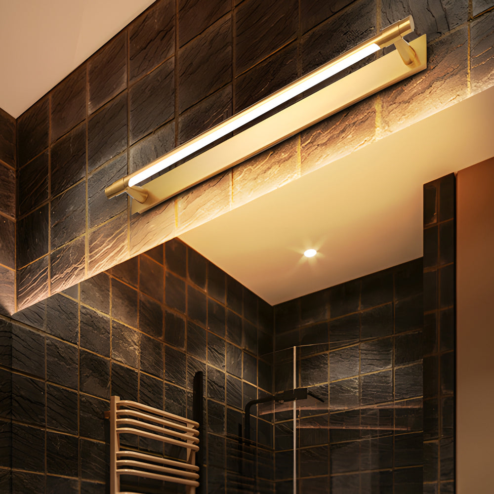 120° Rotatable Flush-Mount Bathroom Vanity Light with Linear Bar and Elegant Finishes