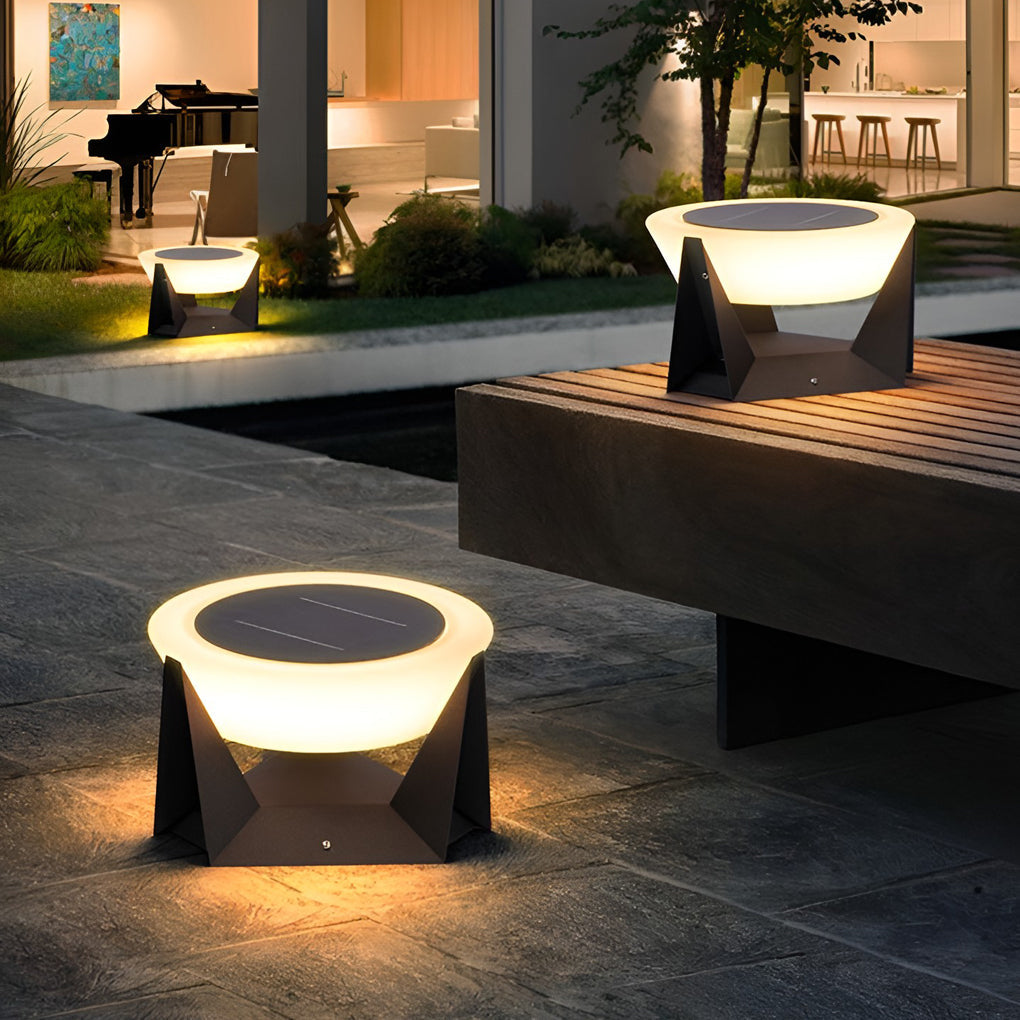 Waterproof LED Gray Modern Outdoor Solar Deck Post Lights Pillar Light