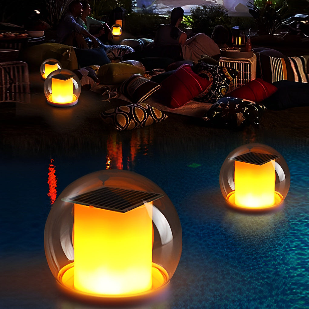 Round Ball Waterproof Dimmable Intelligent Solar Floating Pool Lights