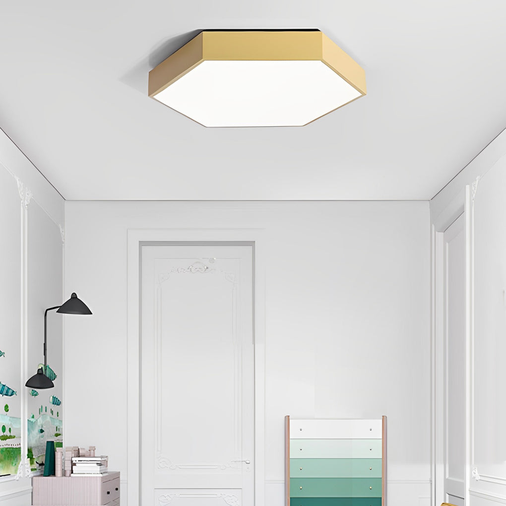 Geometric Hexagon Shaped LED Modern Ceiling Light Flush Mount Lighting