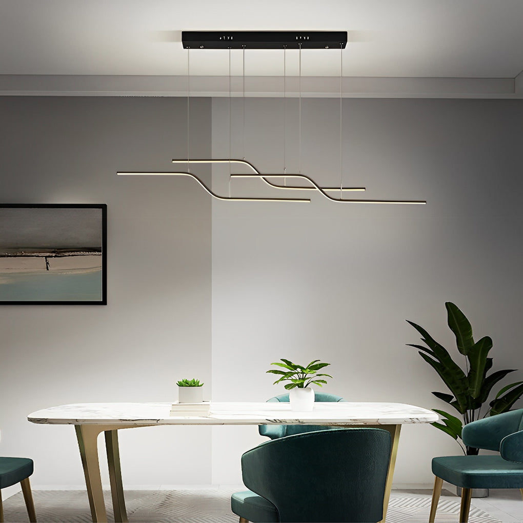 Z Shape Lines Smart Stepless Dimming with Remote Nordic Chandelier