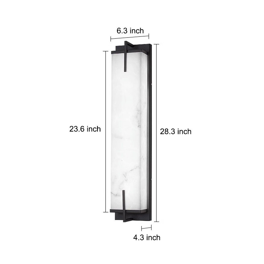 Resin Rectangular Waterproof LED Black Modern Outdoor Sconce Lighting