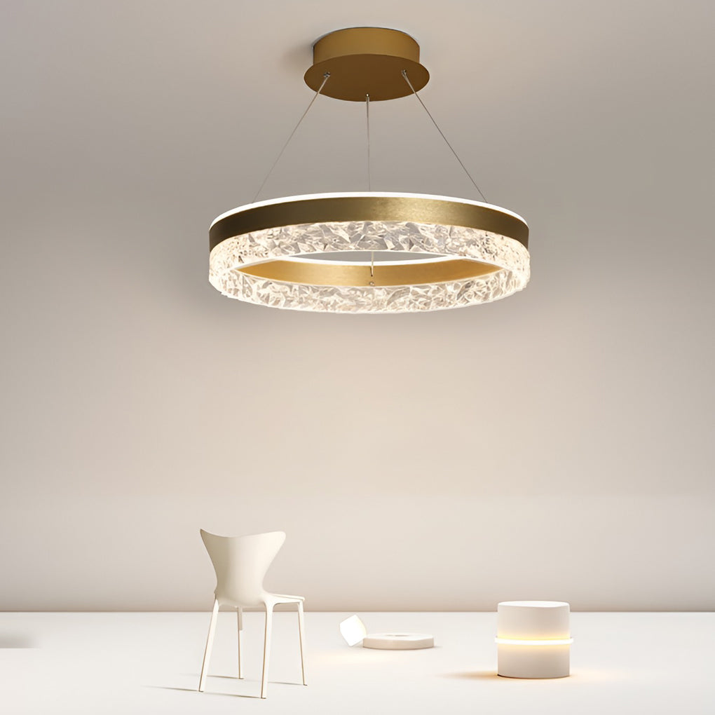 Circular Ring Three-step Dimming LED Modern Chandelier Island Lights