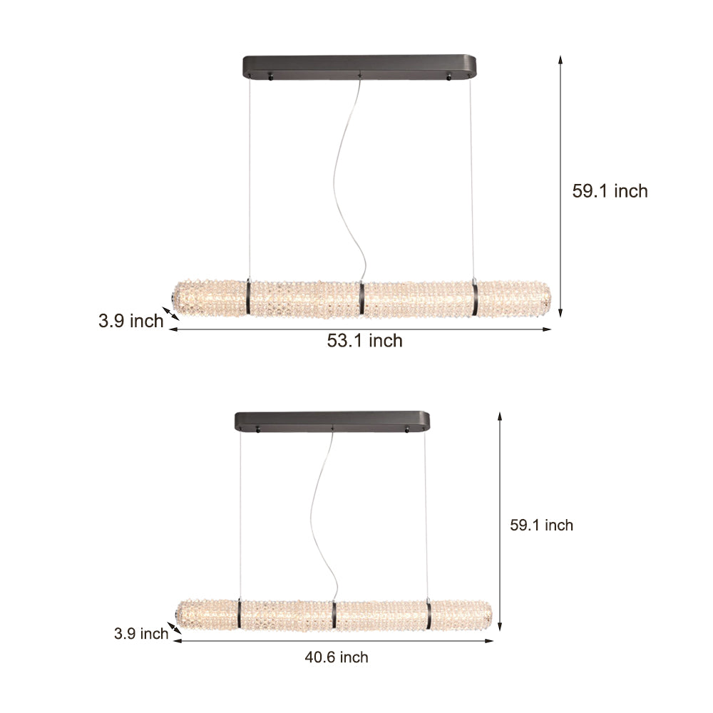 LED Crystal Linear Suspension Lamp Long Island Lighting