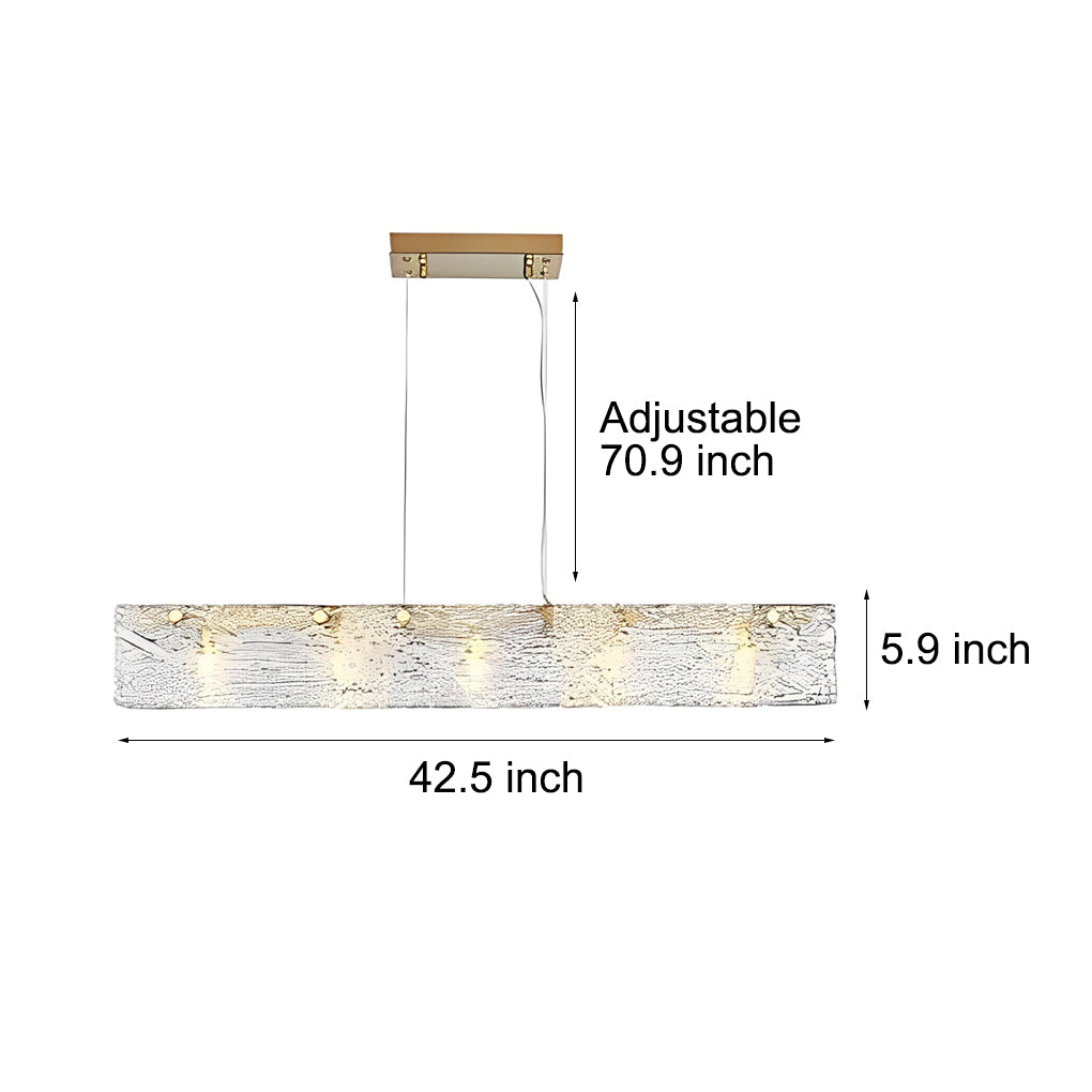 Minimalist Long Strip Glass LED Luxury Modern Dining Room Chandeliers