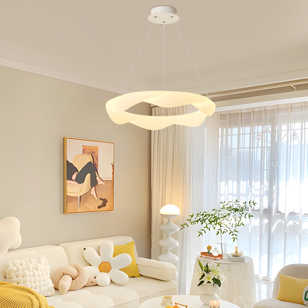 Creative Cream Style Designer Rings 3 Step Dimming Modern Chandelier